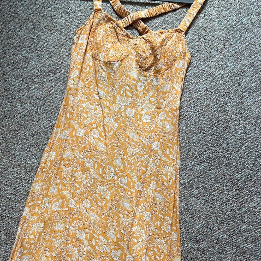 Promesa Mustard Floral Maxi Dress - Picture 2 of 9